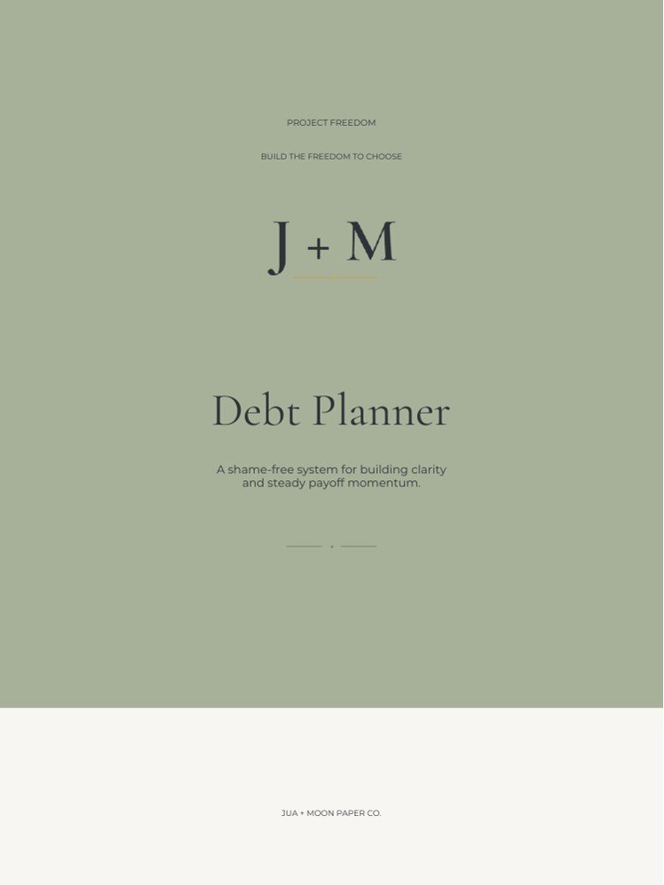 Debt Planner — digital PDF cover
