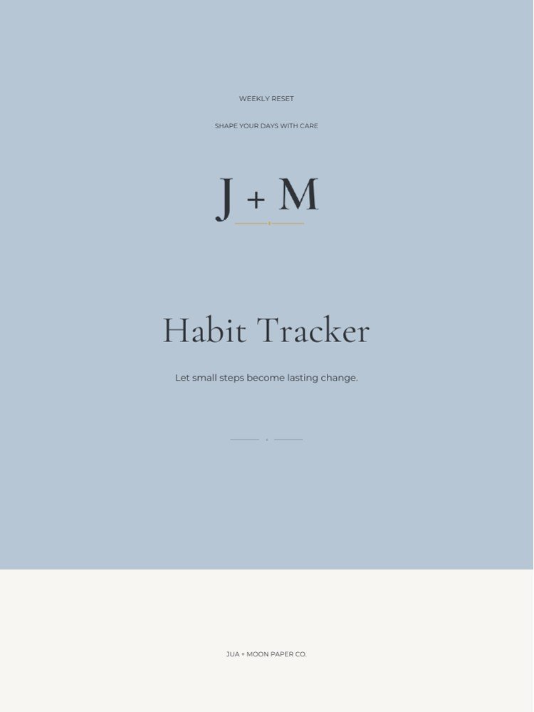 Habit Tracker — digital PDF cover